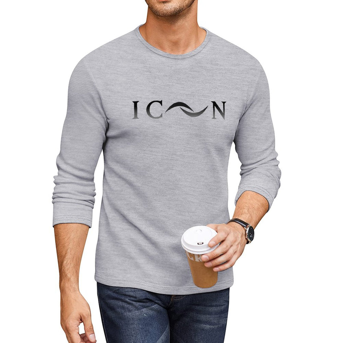 ICON Men's Crewneck Long Sleeve T-shirt