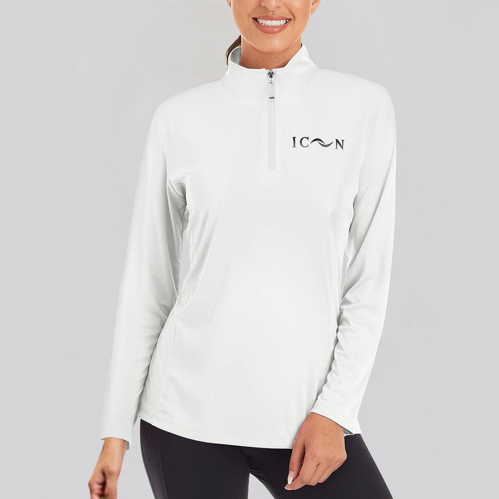 ICON Women's1/4 Zipper Long Sleeve Zip Gym Top