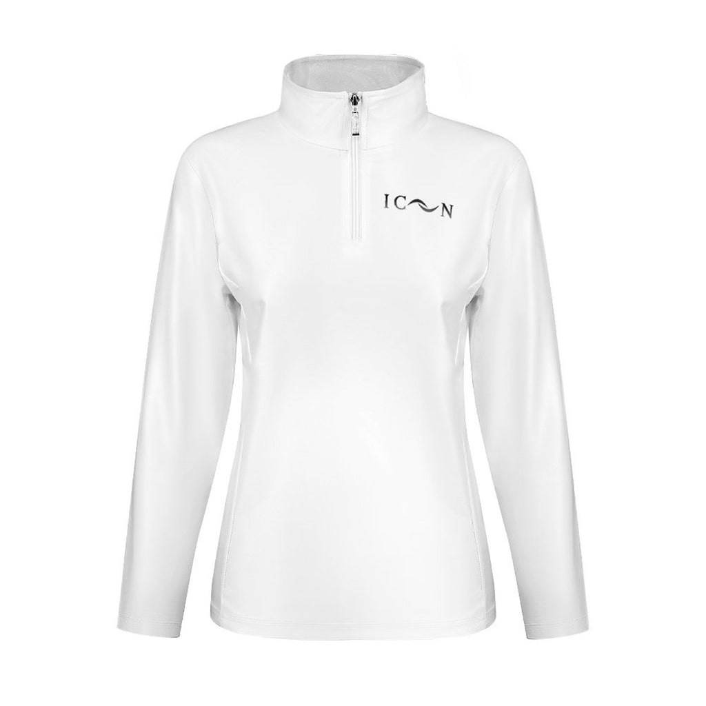 ICON Women's1/4 Zipper Long Sleeve Zip Gym Top